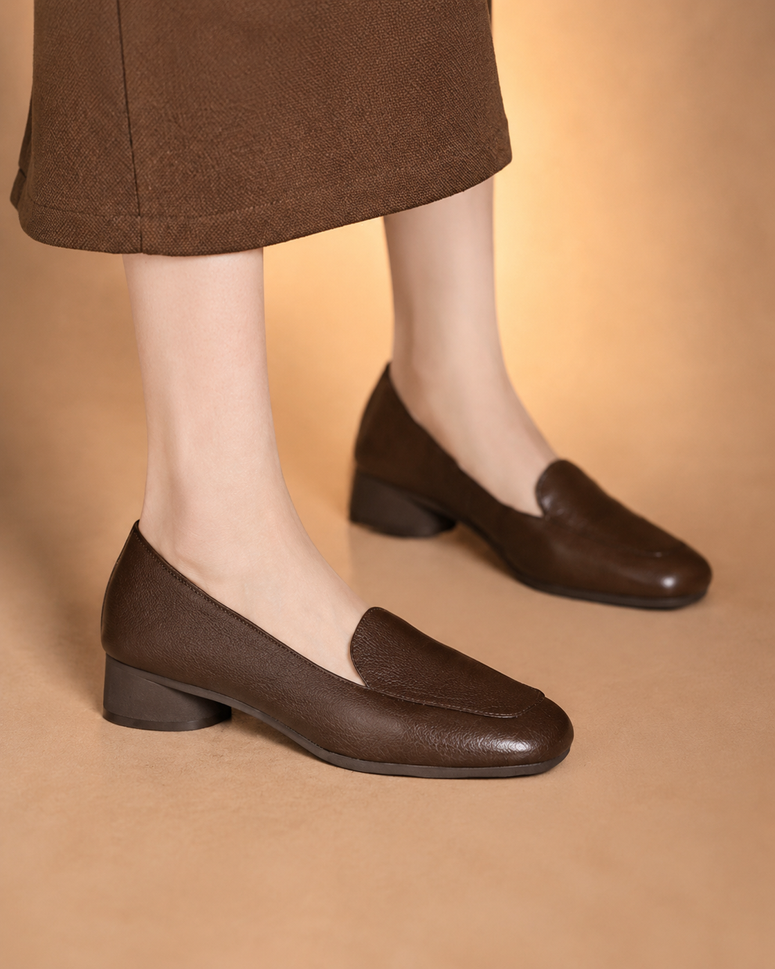 Mocassins Femininos de Salto Baixo