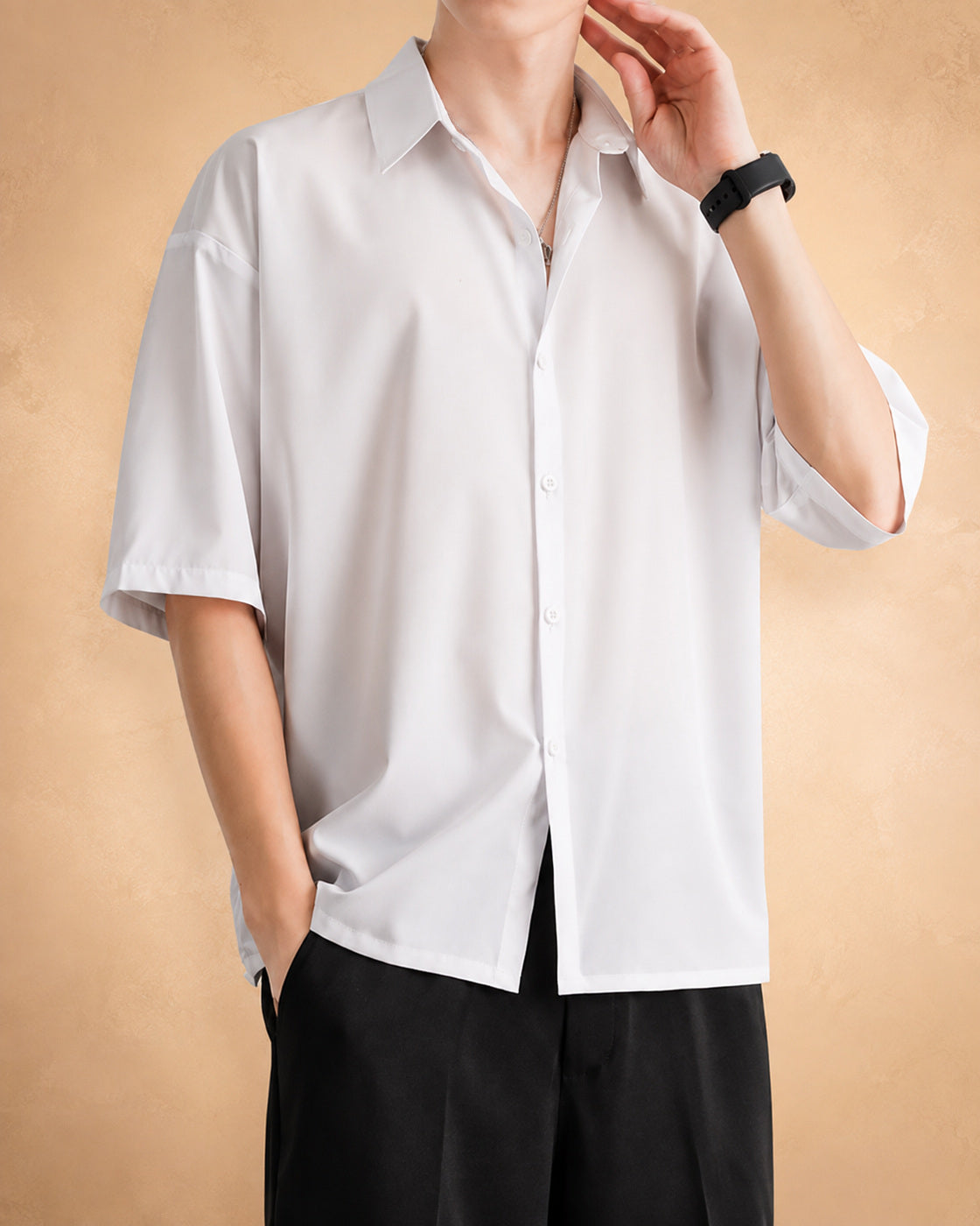 Camisa Masculina Oversized de Manga Curta