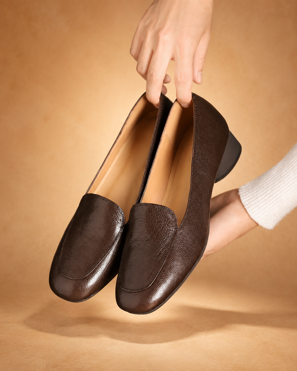 Mocassins Femininos de Salto Baixo
