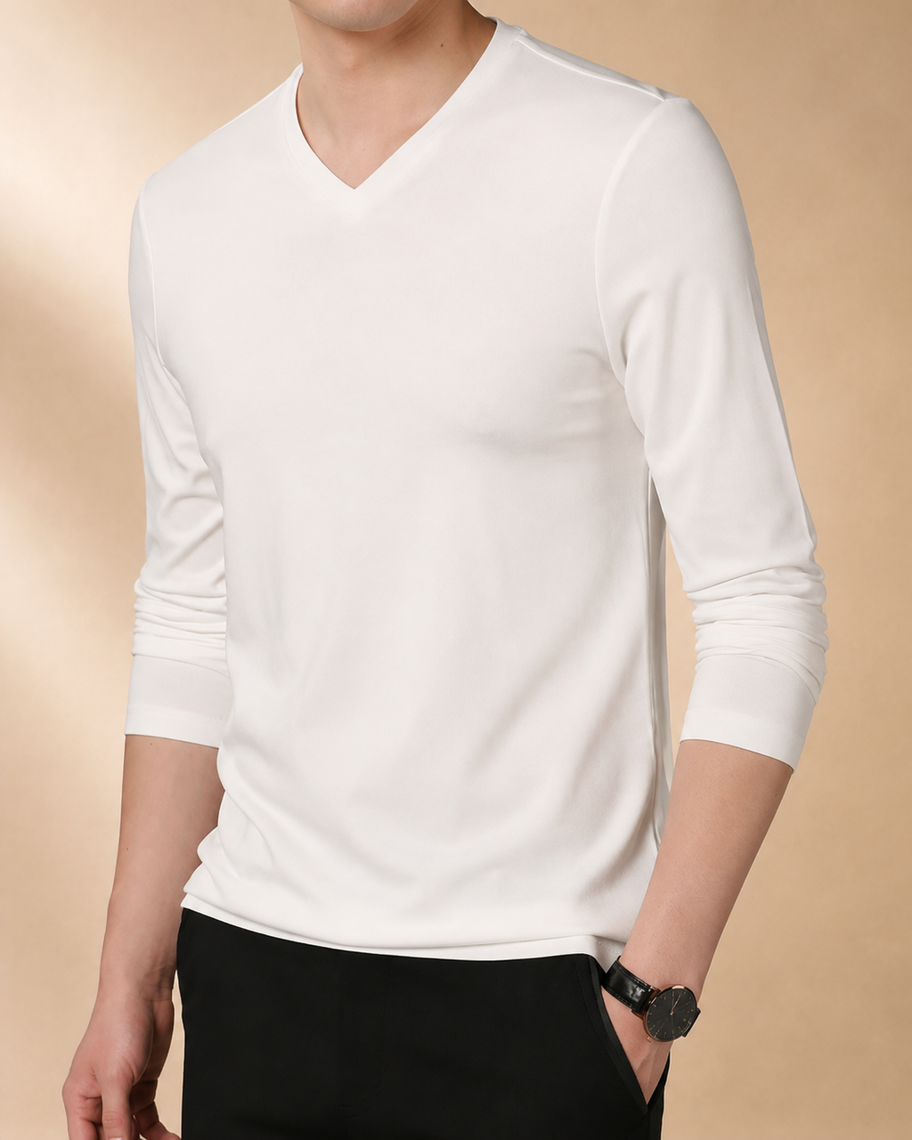Camisola de Manga Comprida com Decote em V
