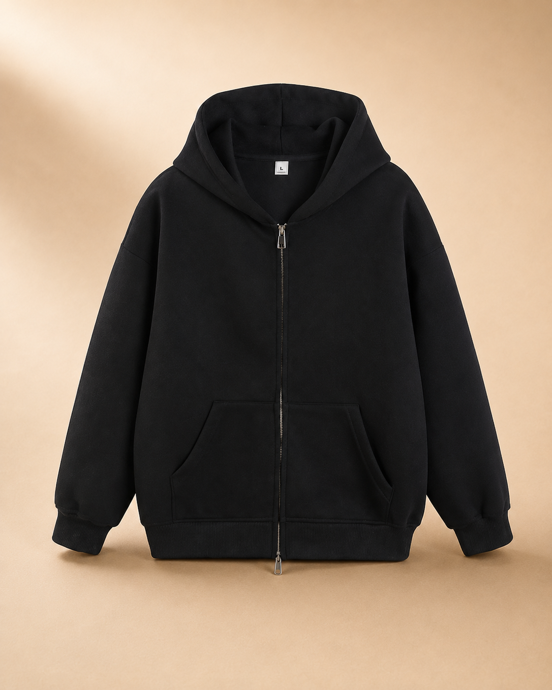 Casaco Oversized com Capuz e Fecho Duplo