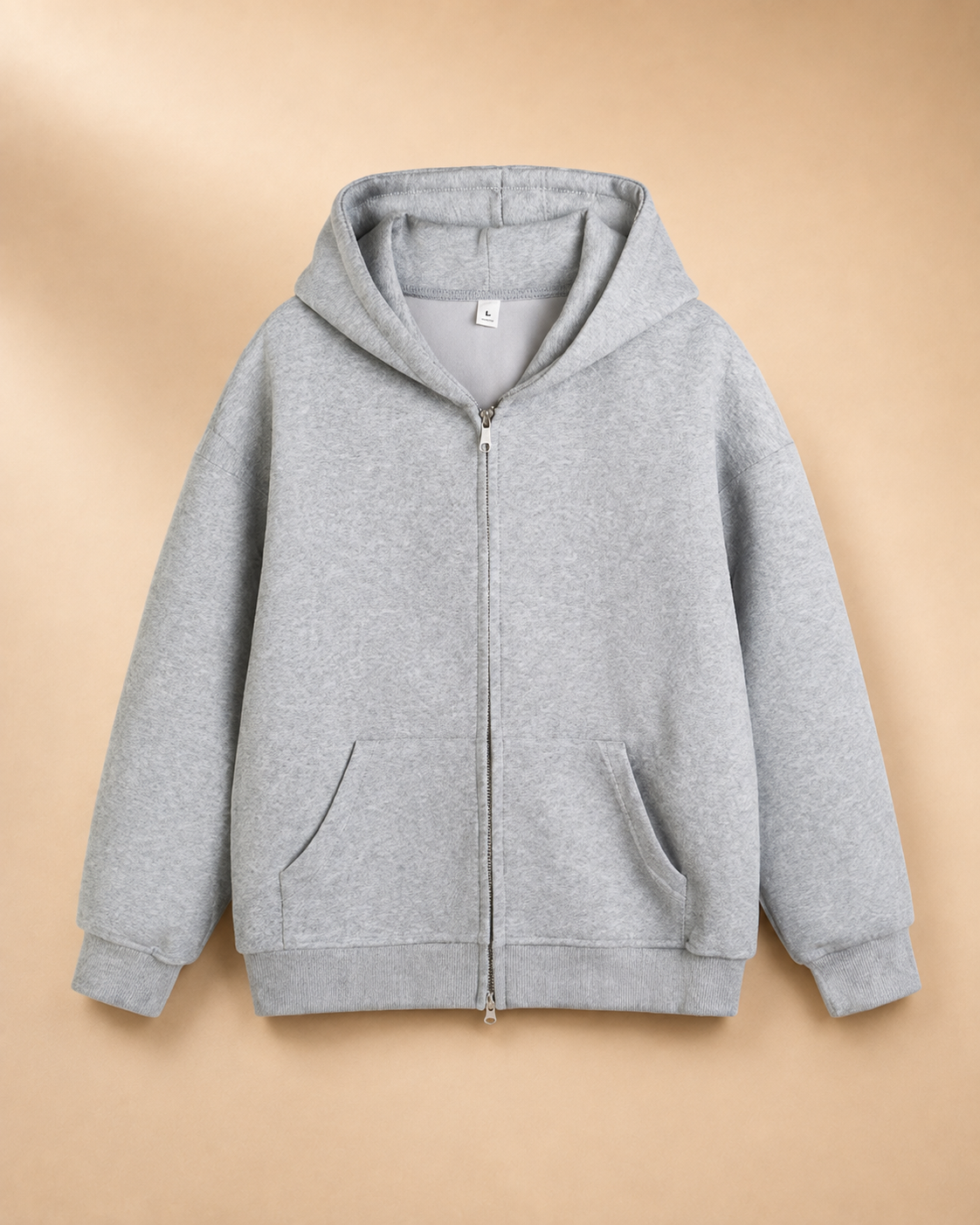 Casaco Oversized com Capuz e Fecho Duplo