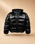 Casaco Puffer Brilhante com Capuz