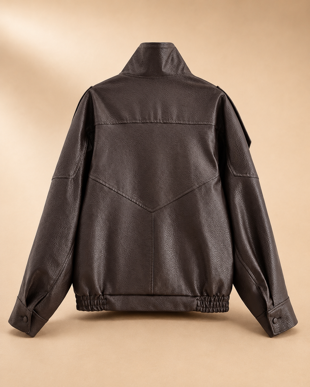 Casaco Bomber Oversized Efeito Pele