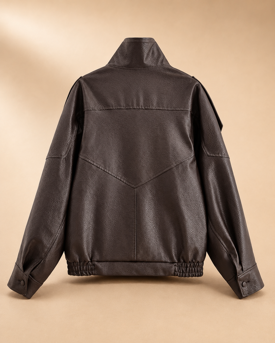 Casaco Bomber Oversized Efeito Pele