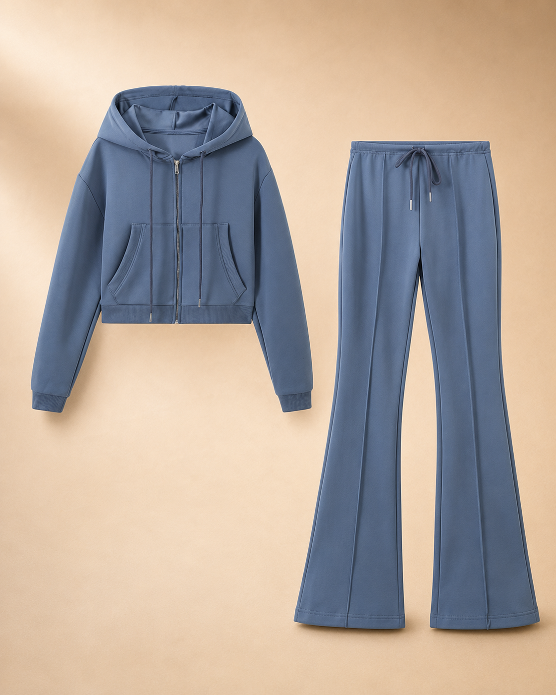 Conjunto Feminino Cropped com Calças Flare
