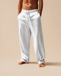 Calças Masculinas Wide Leg com Efeito Linho