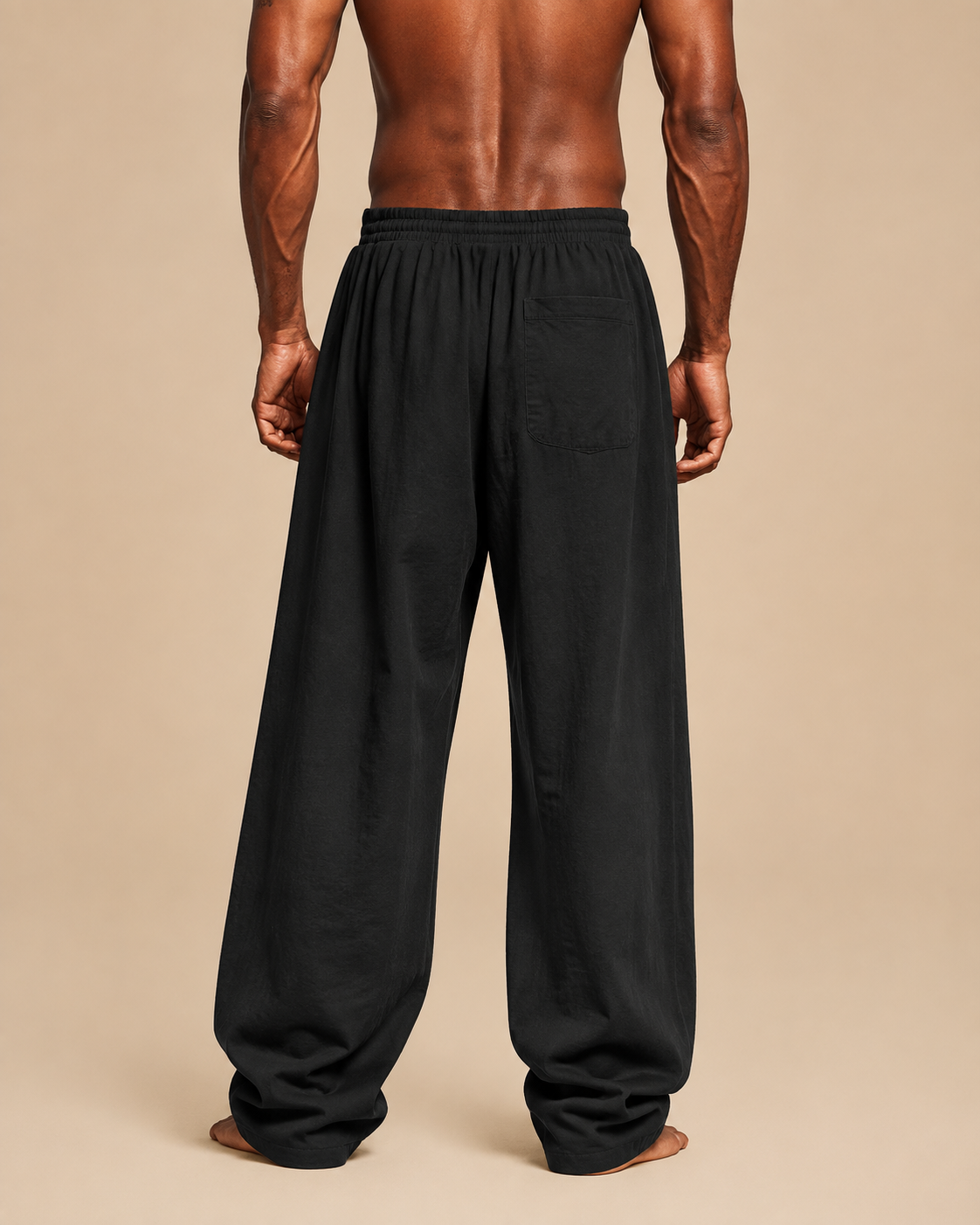 Calças Masculinas Wide Leg com Efeito Linho