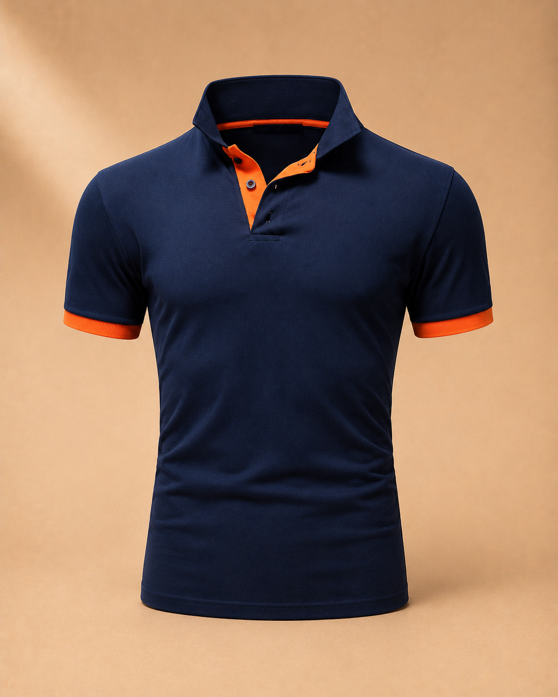 Polo Masculino Slim Fit com Detalhes Contrastantes