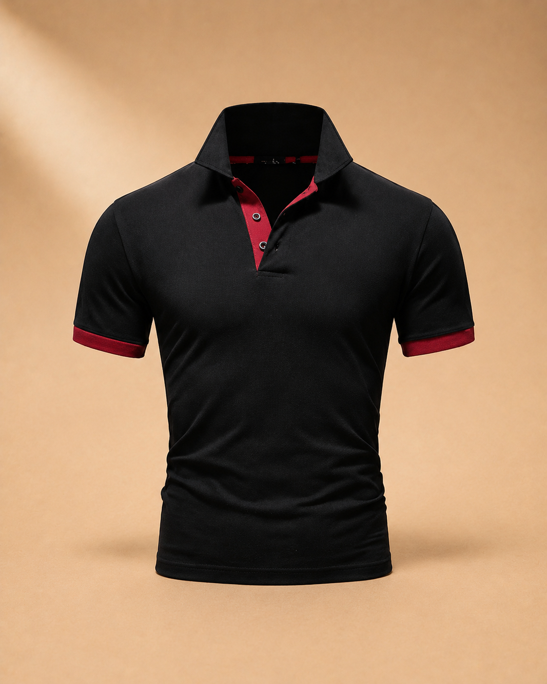 Polo Masculino Slim Fit com Detalhes Contrastantes