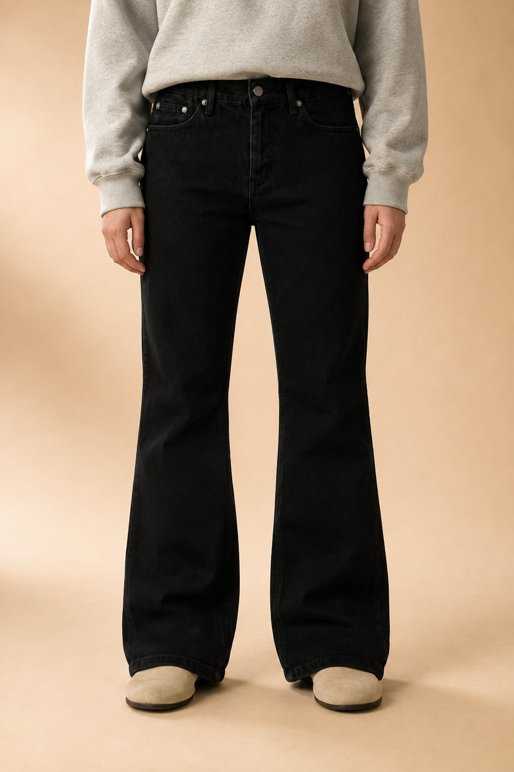 Calças de Ganga Bootcut Baggy